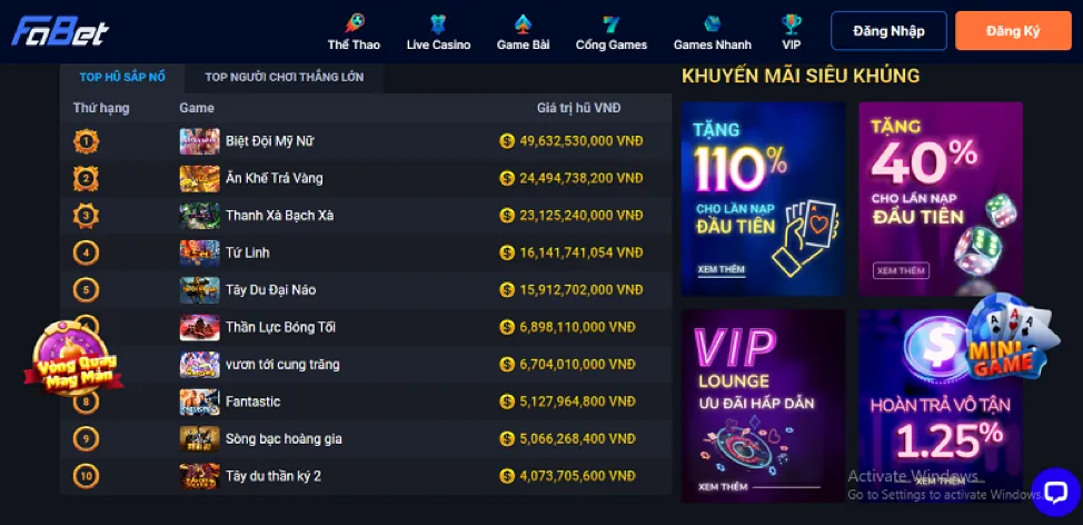 Đa dạng trò chơi casino tại 555win55